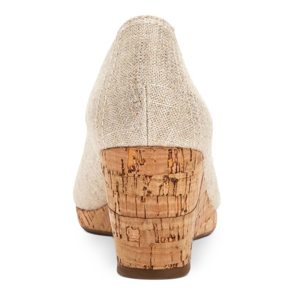 CHARTER CLUB Womens Gold Strap Cut-Outs Toniie Toe Wedge Slip On Sandals 9.5 M - Picture 3 of 3